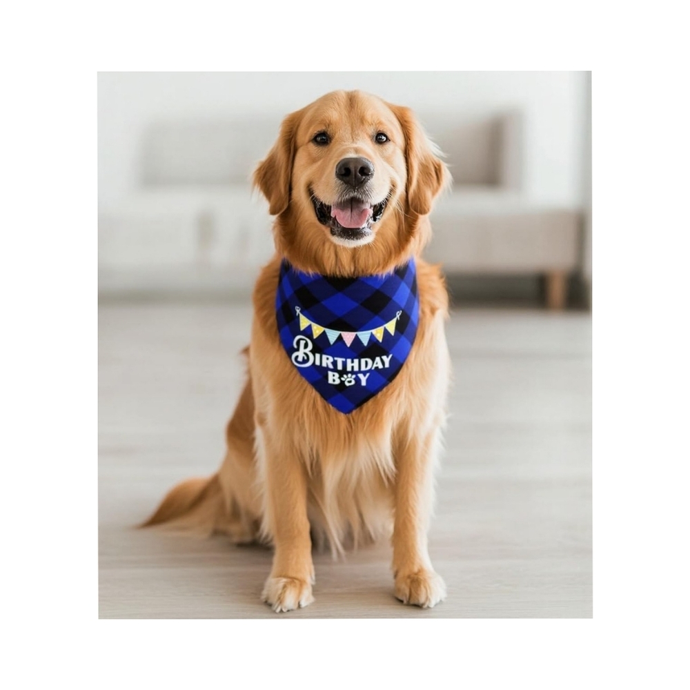 Blue Birthday Boy Dog Bandana. NWT